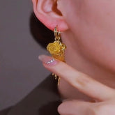Dazzling Yellow Rose Gold Hoops